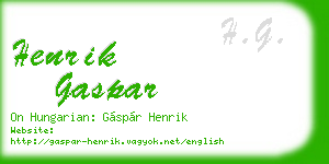 henrik gaspar business card