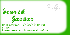 henrik gaspar business card